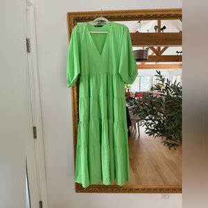 Zara Bright Green Midi Dress
